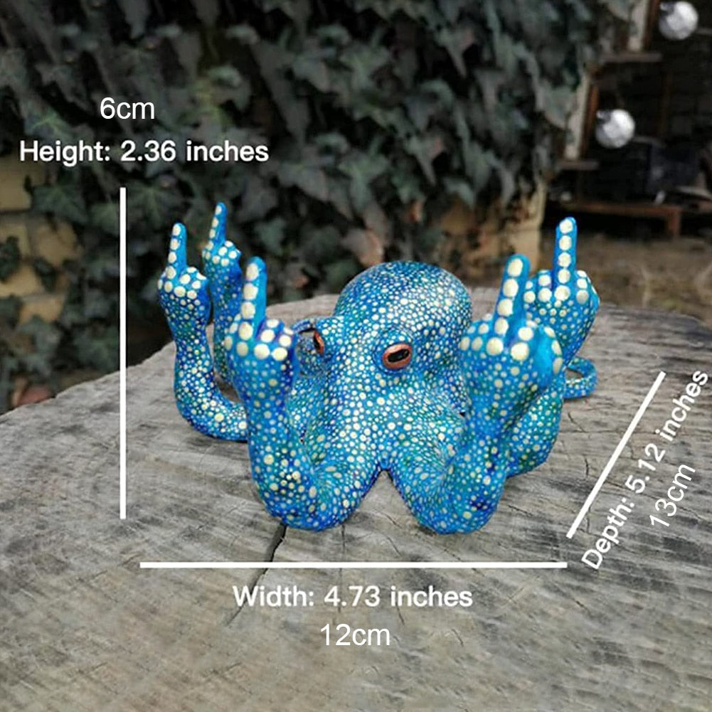 Vibrant Colorful Octopus Figurine Decor