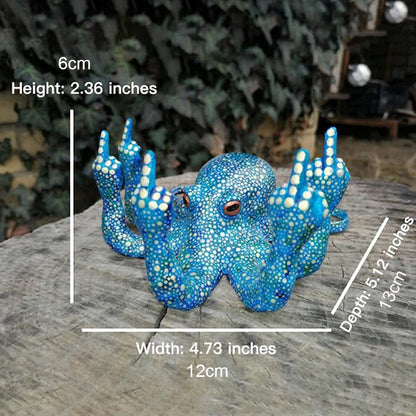 Vibrant Colorful Octopus Figurine Decor