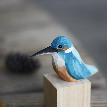 Rustic Wood Carved Bird Decorations