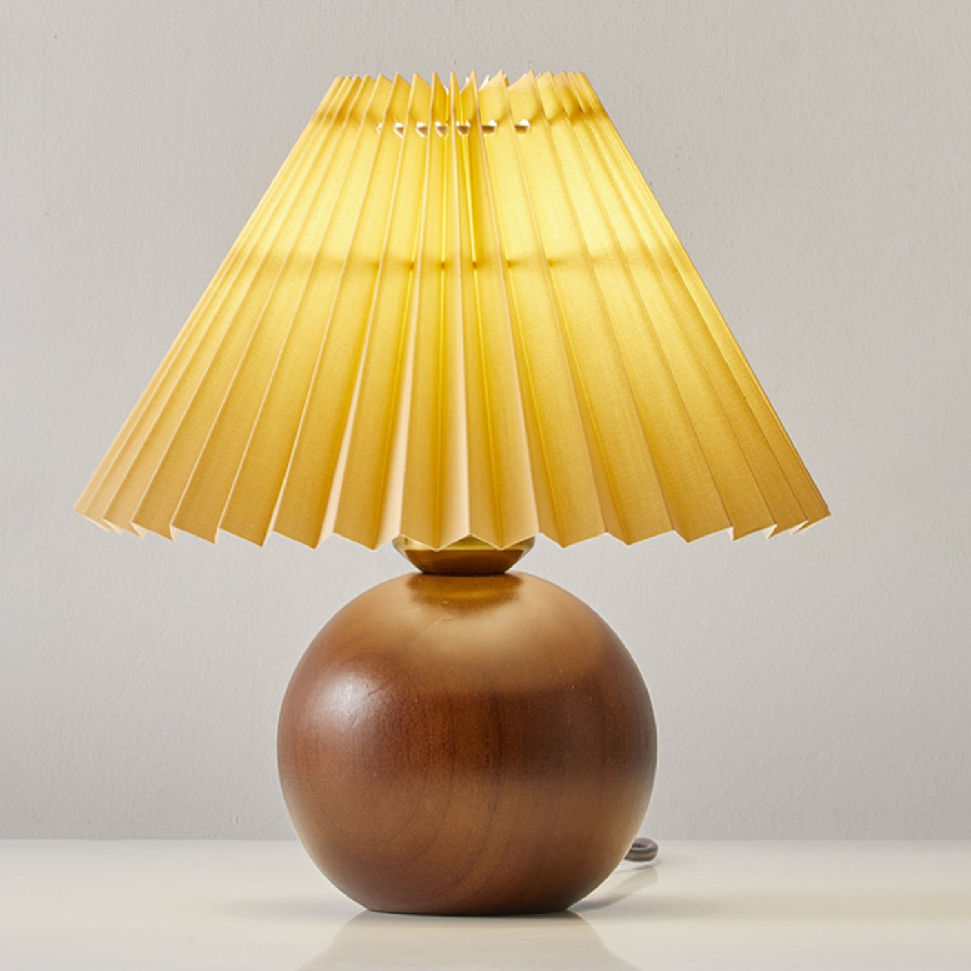 Warm Wooden Table Lamp with Fabric Shade