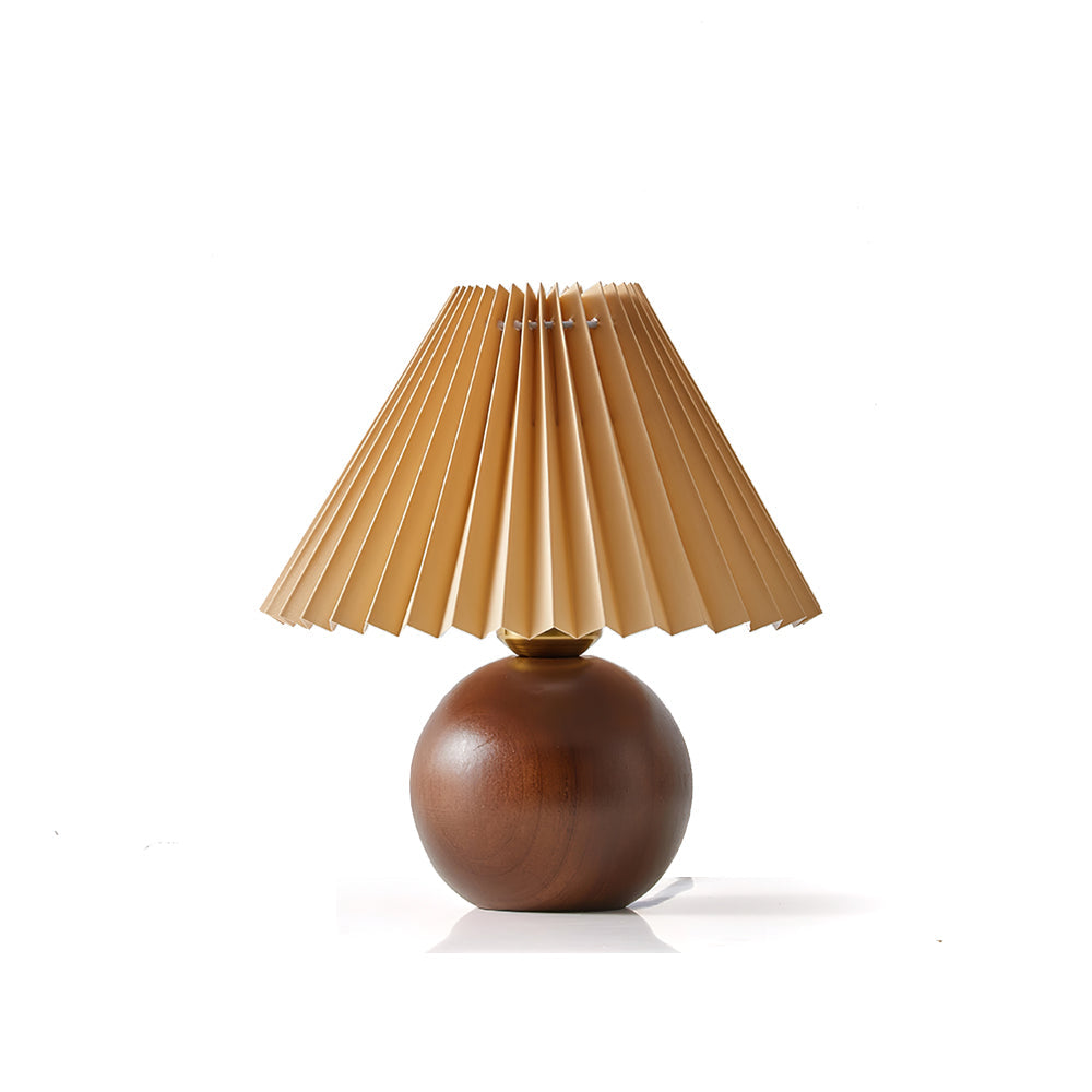 Warm Wooden Table Lamp with Fabric Shade