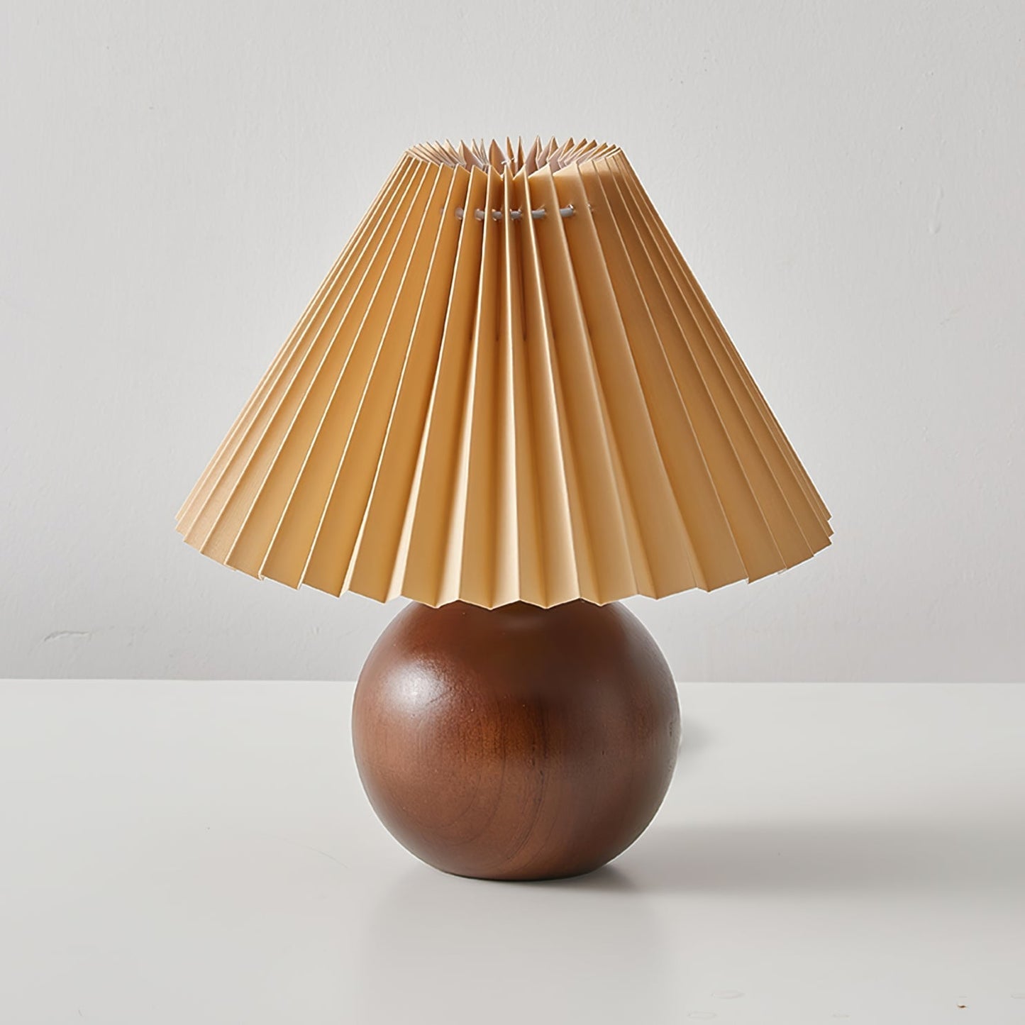 Warm Wooden Table Lamp with Fabric Shade