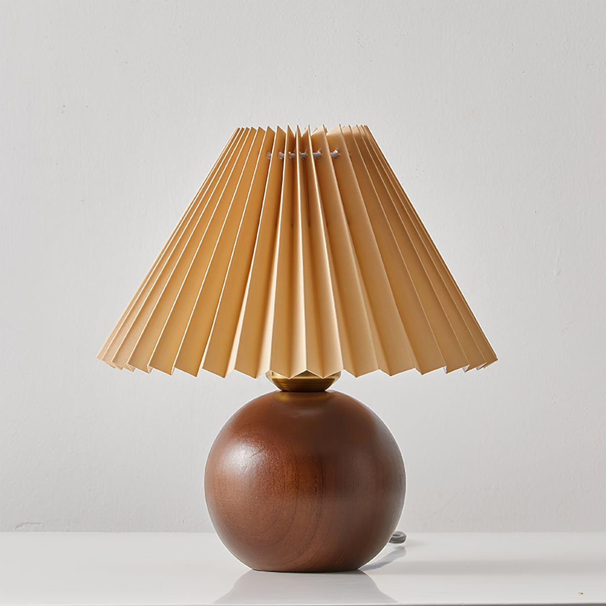 Warm Wooden Table Lamp with Fabric Shade