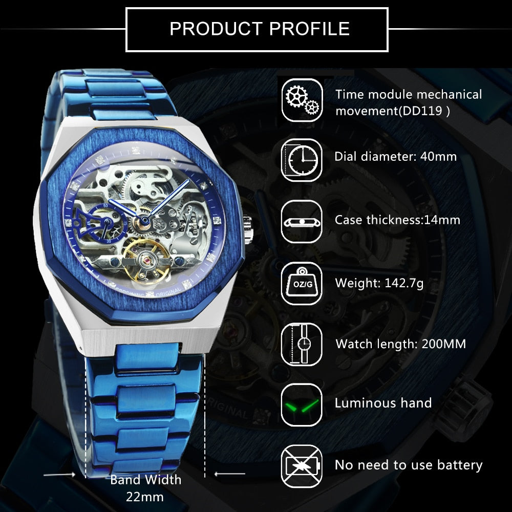 Luxury Skeleton Automatic Men's Watch
