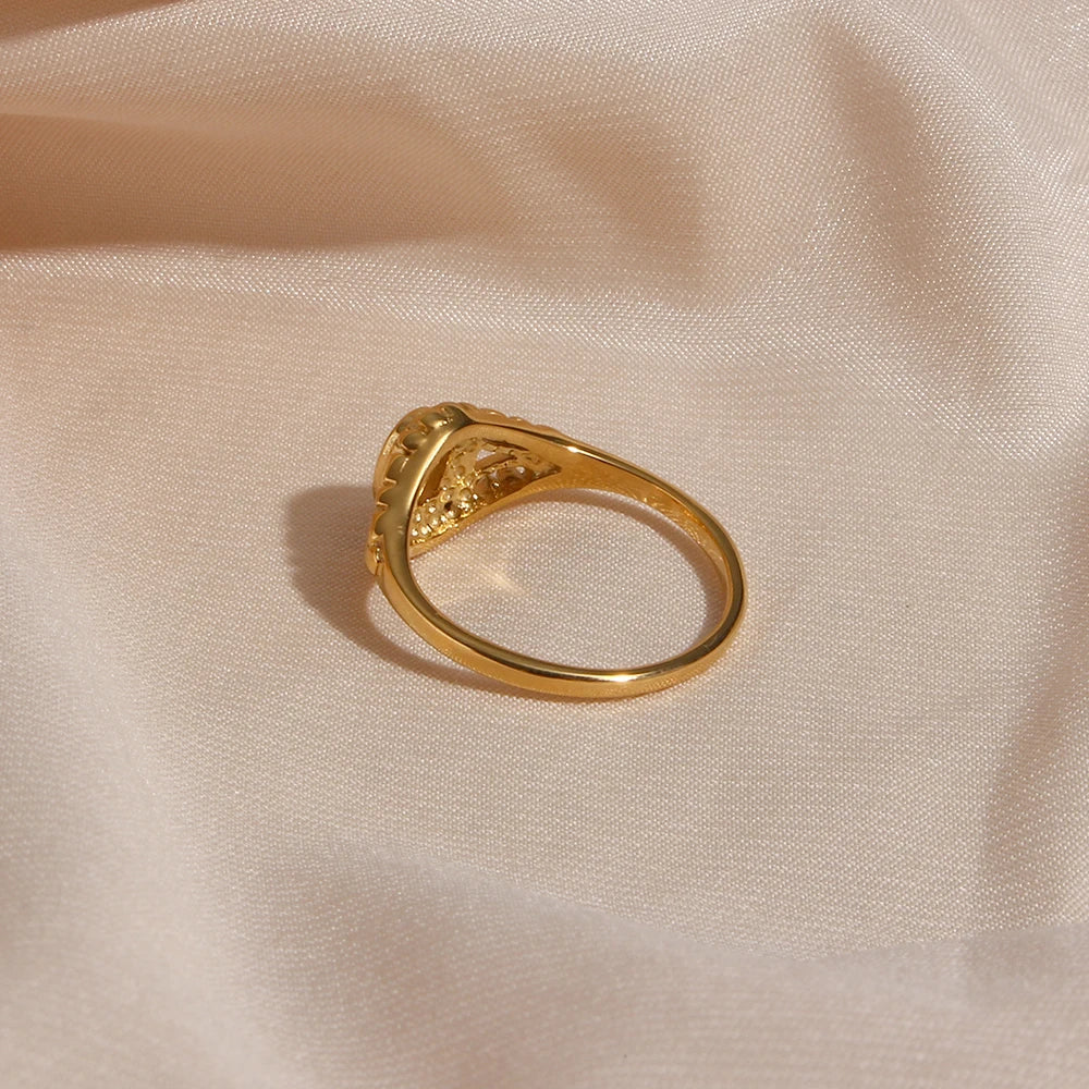 Timeless 18k Pearl Engagement Ring
