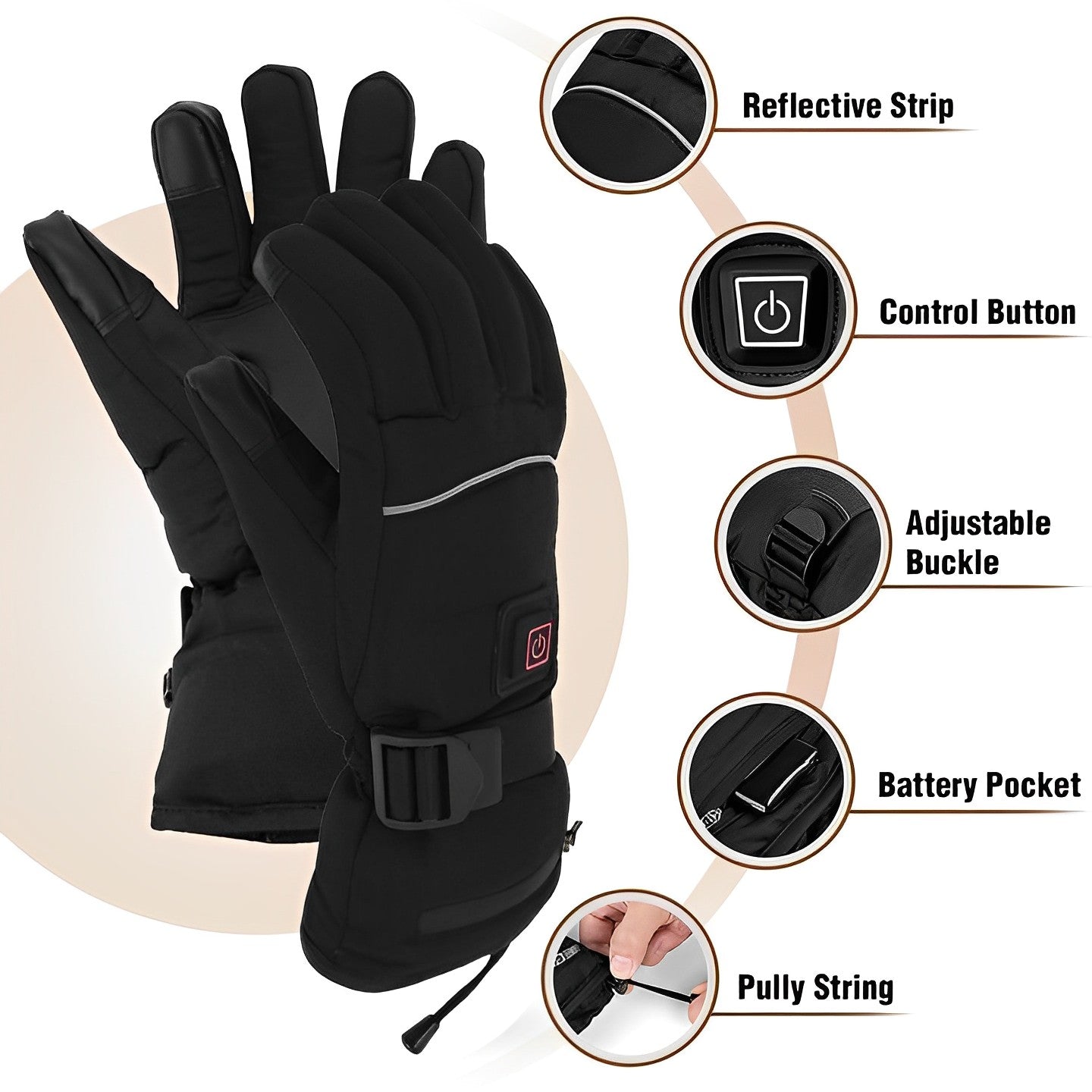 Warm Insulated Gloves for Cold Hands Fast Heat Support