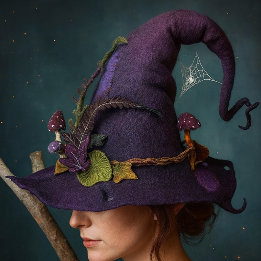 Cozy Witch Hat Soft Wool Halloween Party Accessory - Fesara