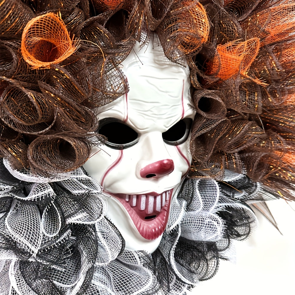 Spooky Clown Halloween Wreath Decor - Fesara