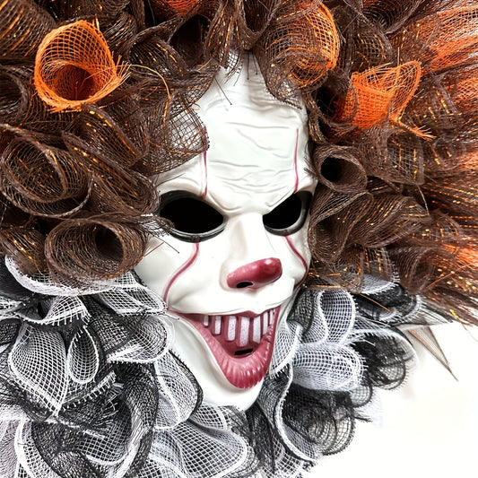 Spooky Clown Halloween Wreath Decor - Fesara