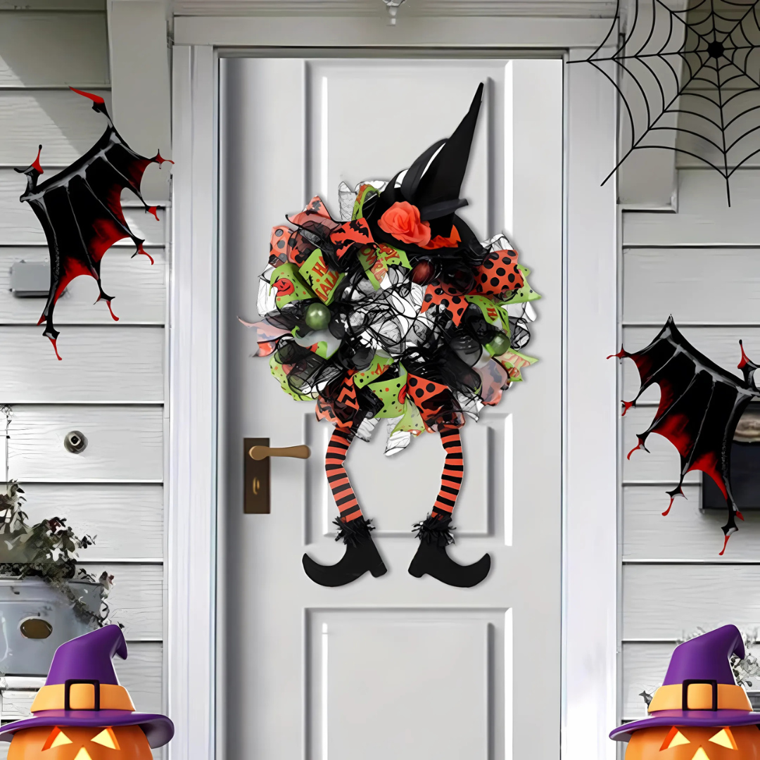 Spooky Halloween Mesh Wreath - Fesara