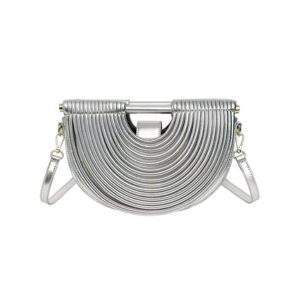 Hand-woven Rope Crescent Pattern Evening Bag 1