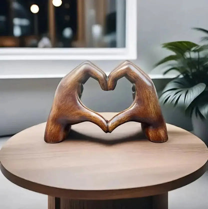 Unique Wooden Heart Decor Sculpture