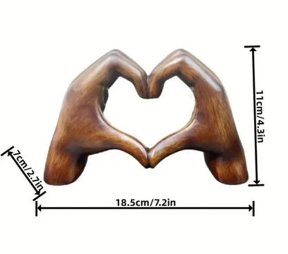 Unique Wooden Heart Decor Sculpture
