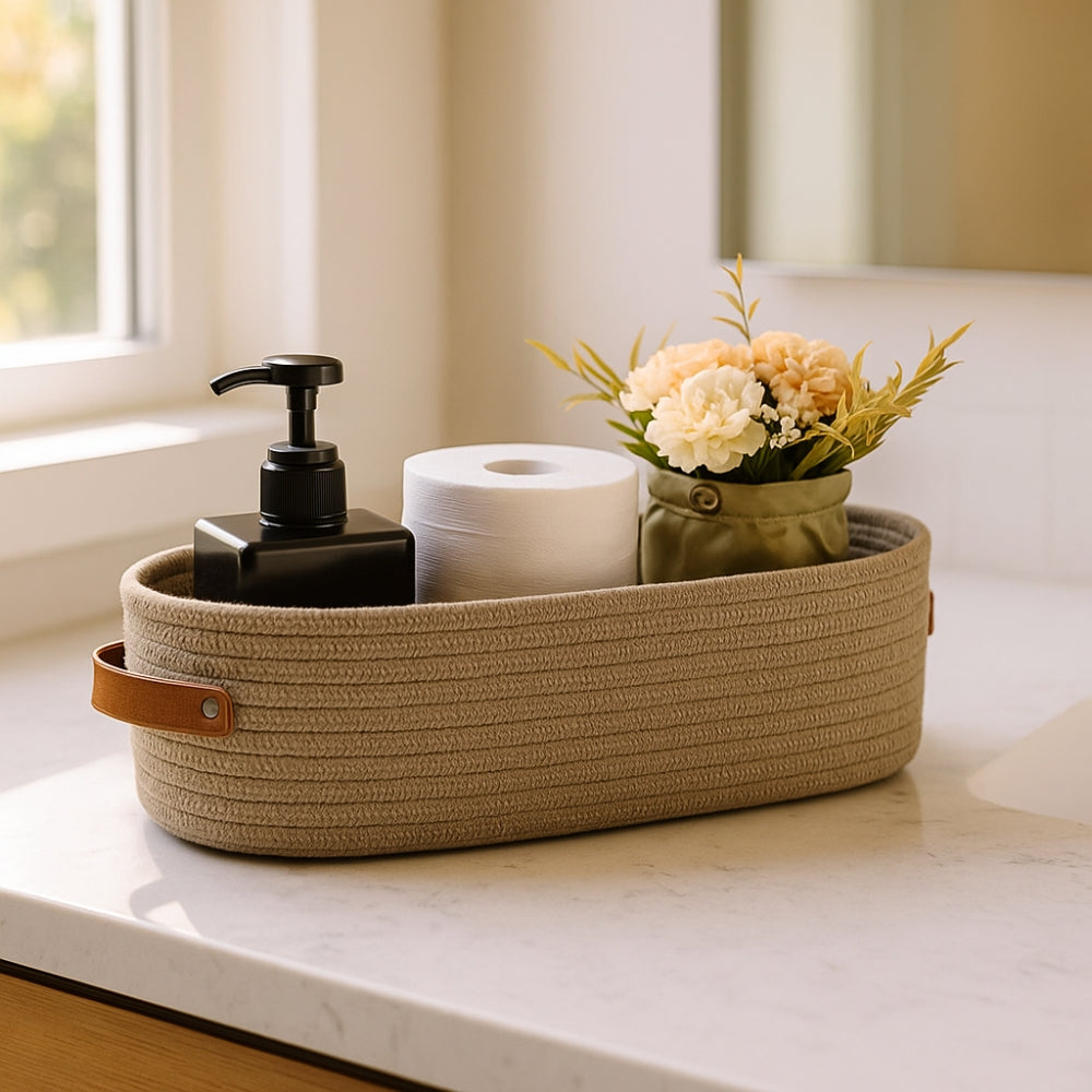 Natural Wicker Storage Basket Organizer - Fesara