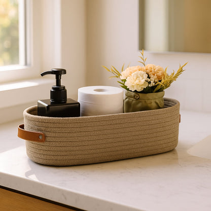 Natural Wicker Storage Basket Organizer - Fesara