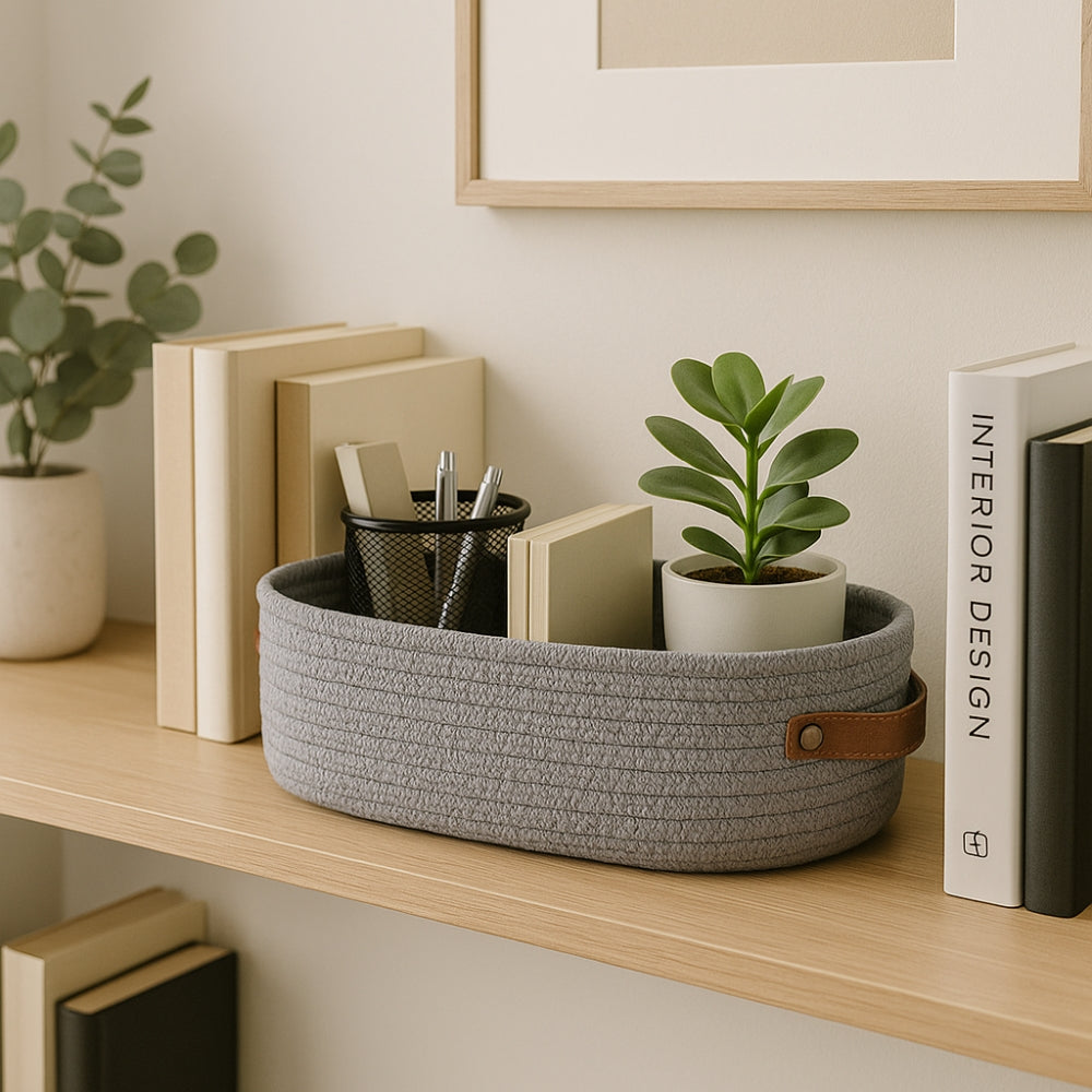 Natural Wicker Storage Basket Organizer