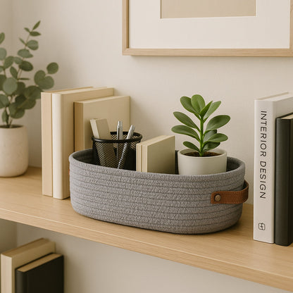Natural Wicker Storage Basket Organizer
