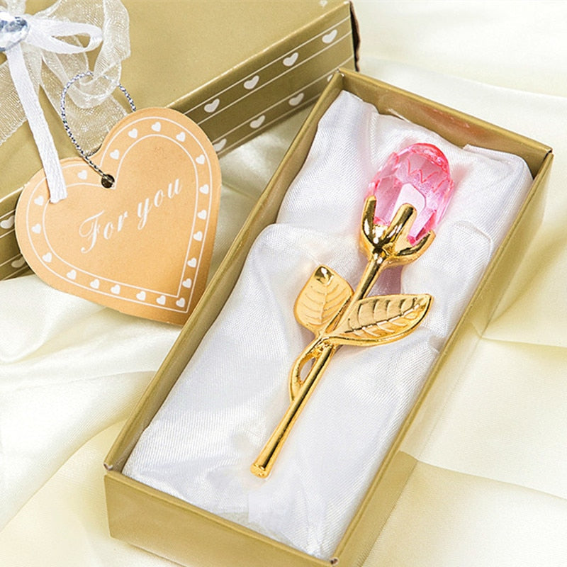 Elegant Rose Crystal Jewelry Boxed Gift