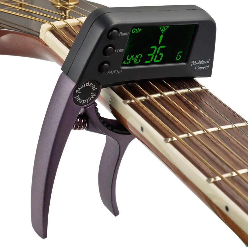 Compact Clip-On Guitar Tuner and Capo