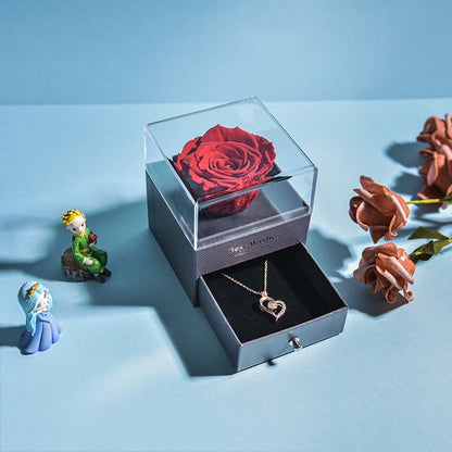 Elegant Fresh Flower Pendant Necklace Gift Box - Fesara