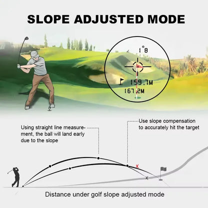 Precise Golf Distance Finder with Slope Adjustment 6x Zoom