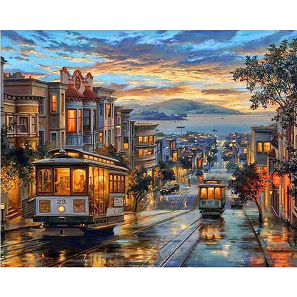 Colorful Cityscape Paint by Numbers Kit