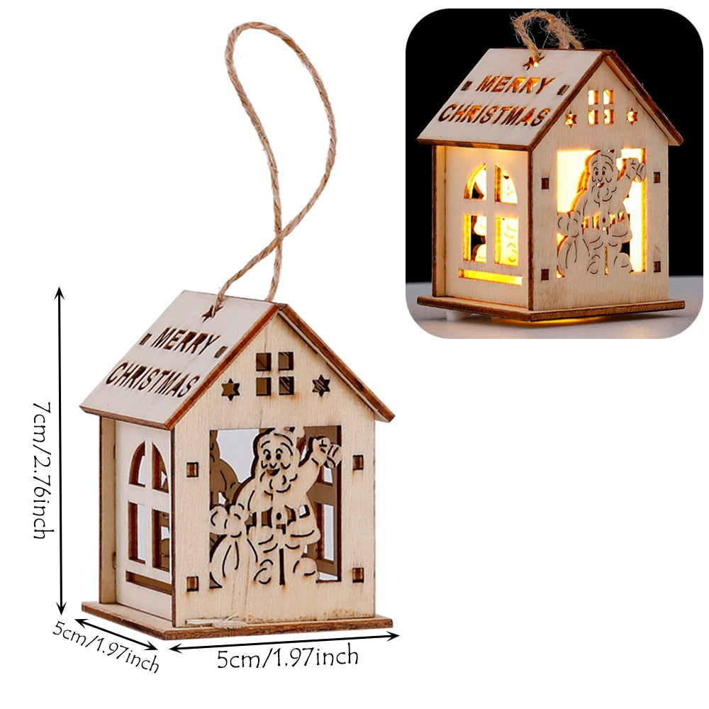 Rustic Wood Hanging Home Decor Lantern Light