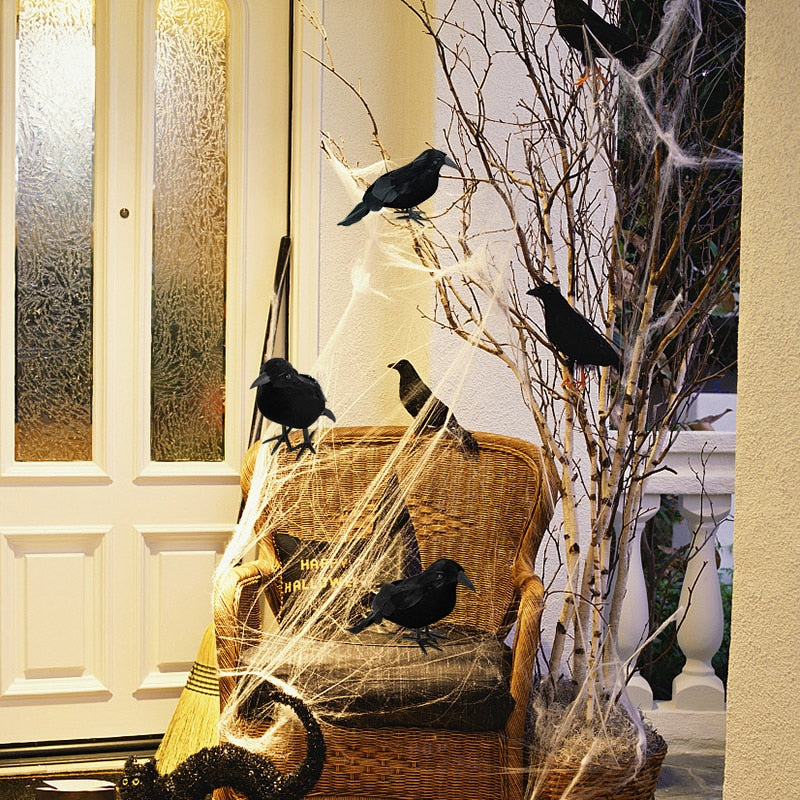 Spooky Black Bird Halloween Decoration
