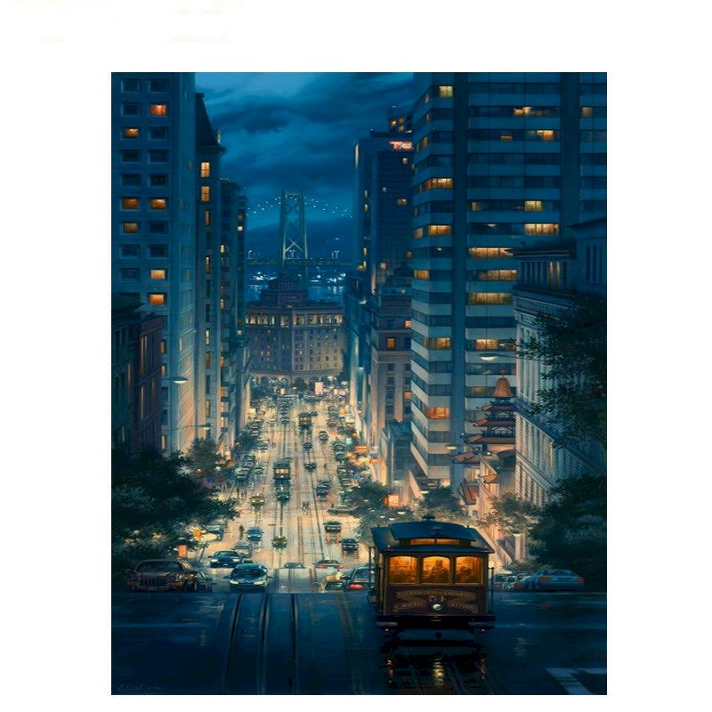 Colorful Cityscape Paint by Numbers Kit