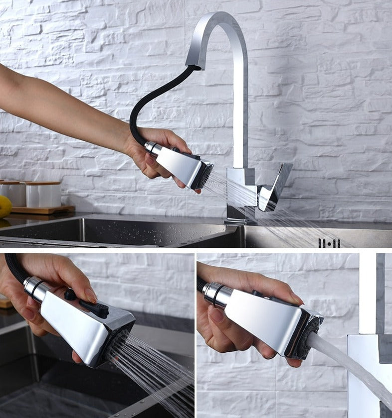 Contemporary Swing Kitchen Faucet – Sleek Stainless Steel Mixer Tap