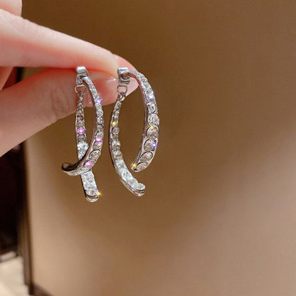 Sparkly Geometric Korean Inspired Earrings - Fesara