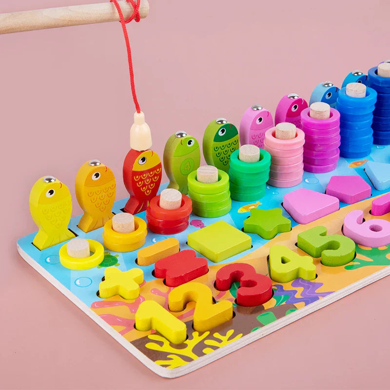 Educational Wooden Number Puzzle Toy Set