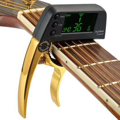 Compact Clip-On Guitar Tuner and Capo