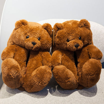 Cozy Fuzzy Bear Claw Indoor Slippers