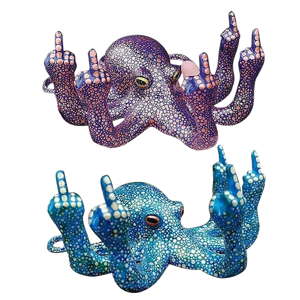 Vibrant Colorful Octopus Figurine Decor