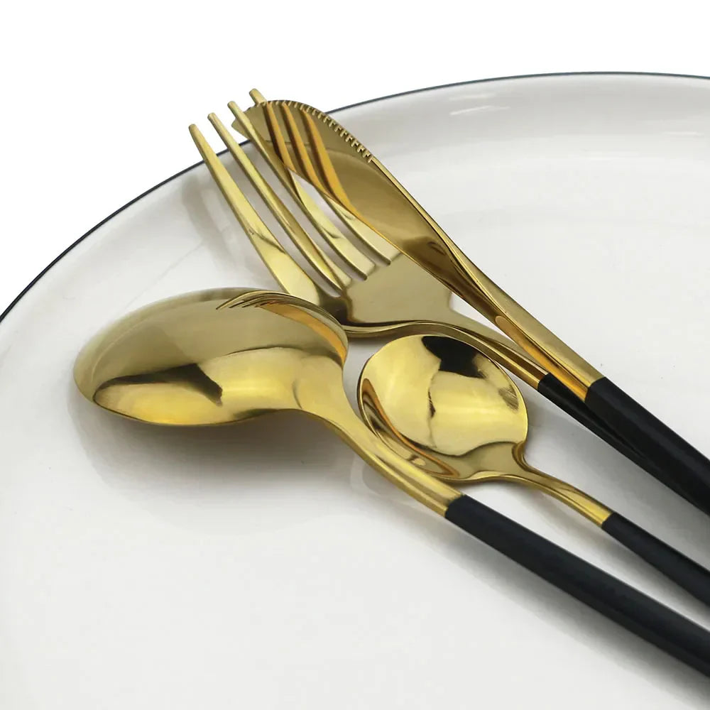 Premium Gold Plated Stainless Steel Flatware Set