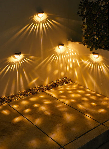 Black Outdoor Solar Wall Light with Modern Glow