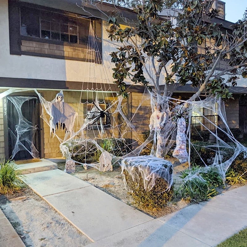 Spooky Fake Spider Web Decorations