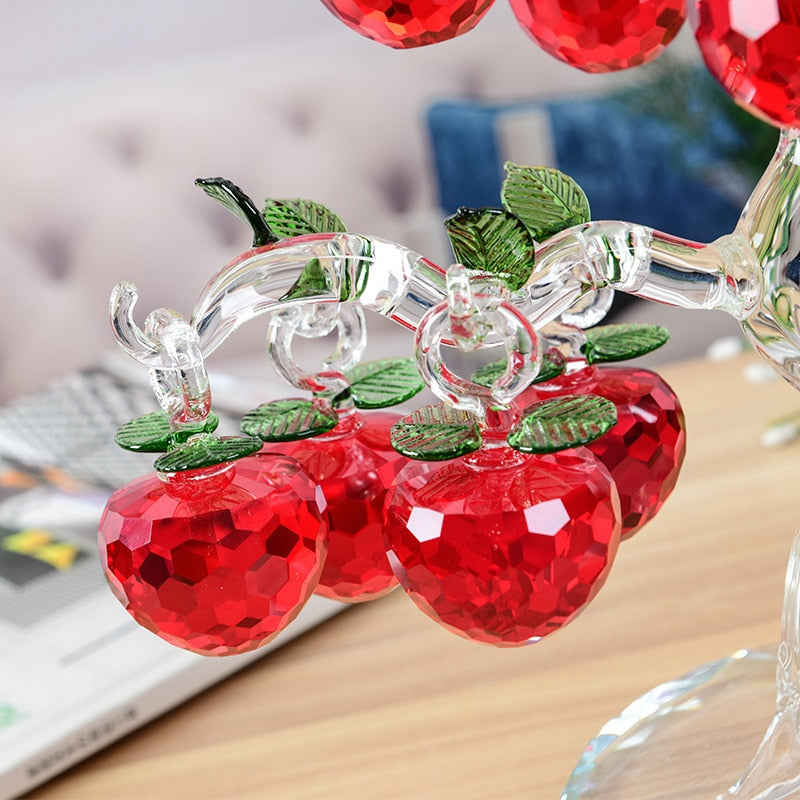 Luxurious Glass Apple Tree Figurine Decor