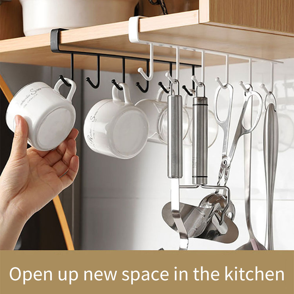Space Saving Under Cabinet Storage Hook Rack