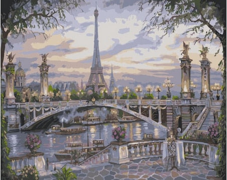 Colorful Cityscape Paint by Numbers Kit