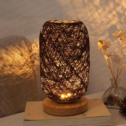 Natural Woven Desk Lamp