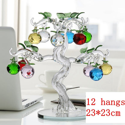 Luxurious Glass Apple Tree Figurine Decor