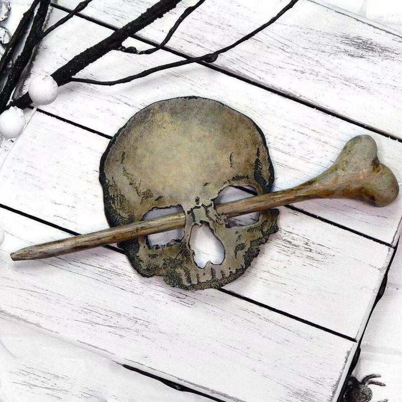 Edgy Gothic Skull Hair Barrettes - Fesara