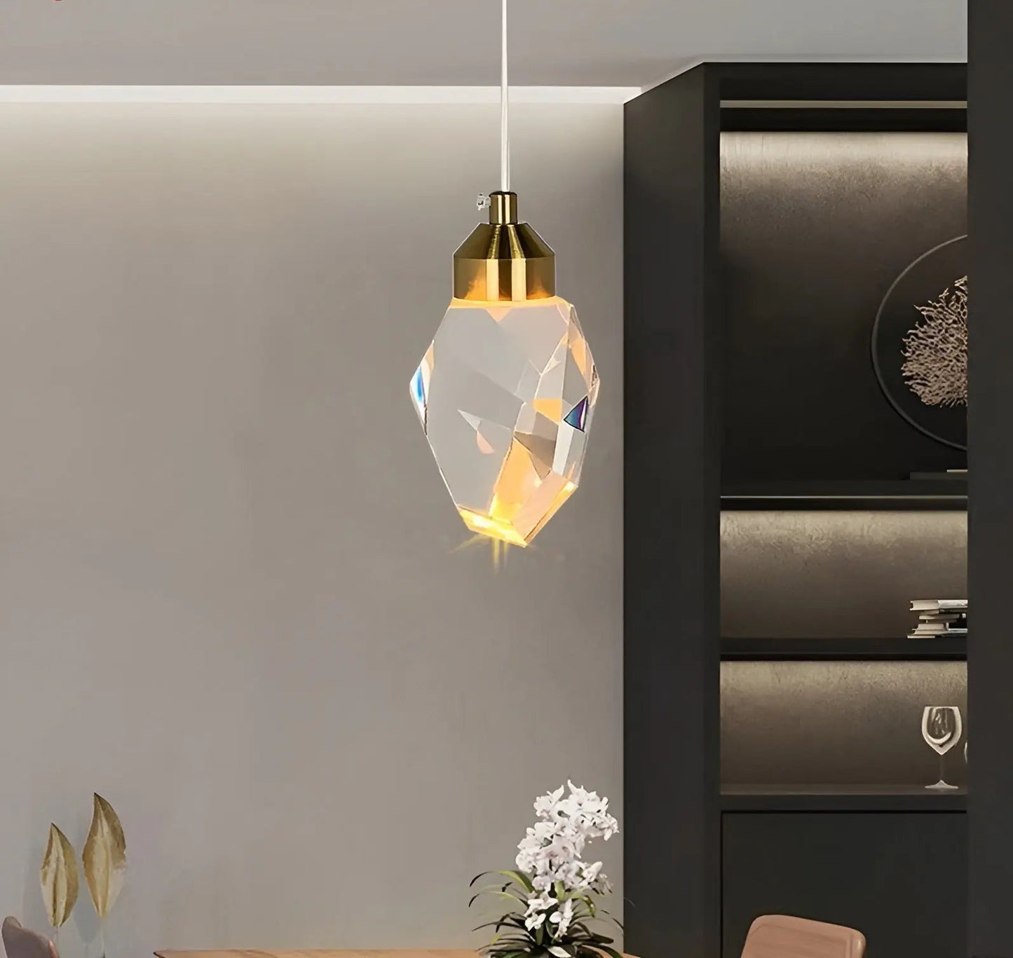 Elegant Glass Chandelier with Modern LED Lights - Fesara