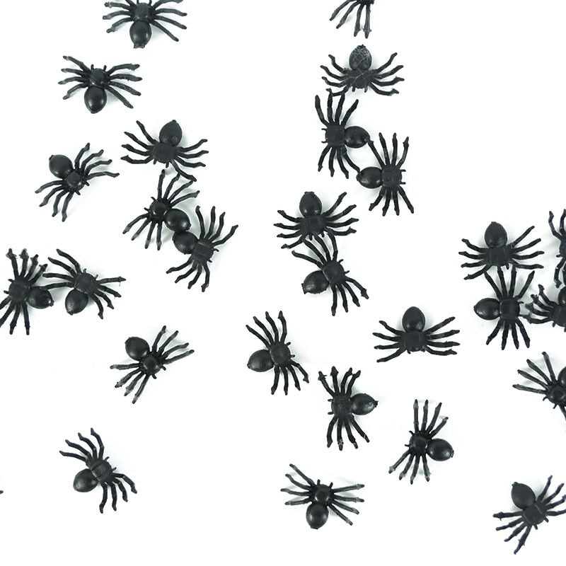 Glowing Spider Halloween Decorations 50 Pack