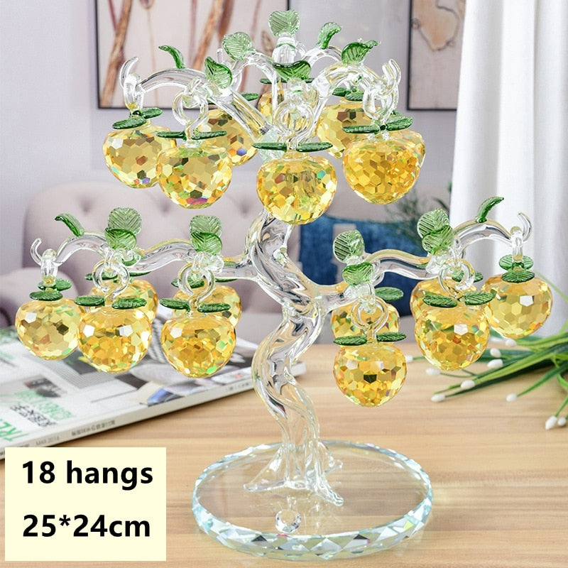 Luxurious Glass Apple Tree Figurine Decor