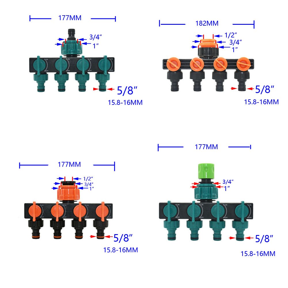 4-Way Outdoor Water Splitter Valve