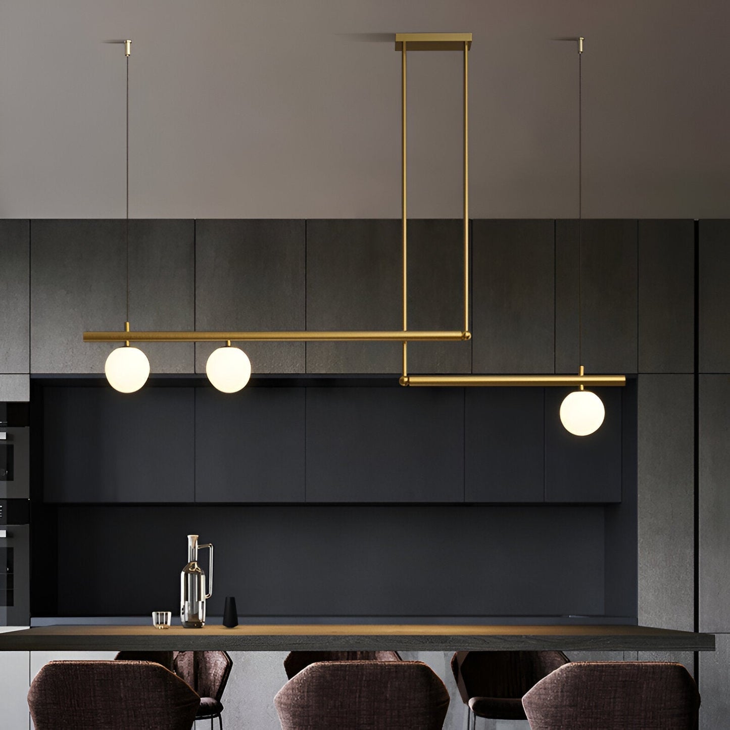 Modern Glass Linear Pendant Light Fixture