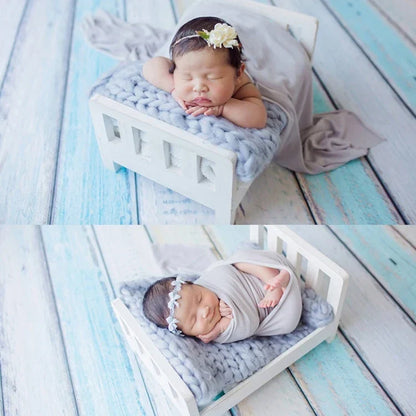 Rustic Wood Baby Photo Prop Bed